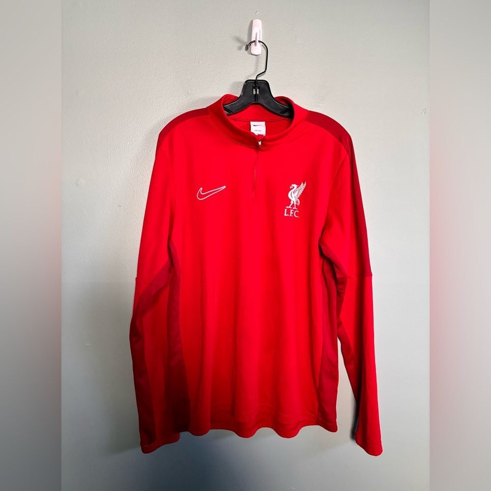 Nike Liverpool Soccer FIFA Football L/S Quarter Zip Training Pullover Shirt Sz L